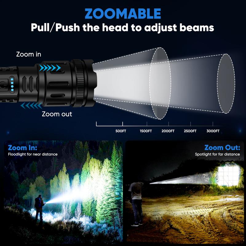 LED Rechargeable Tactical Laser Flashlight High Lumens🔦