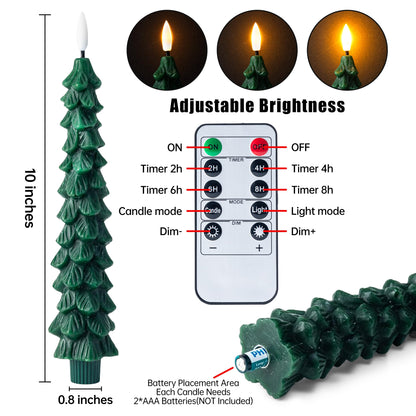 Christmas Tree LED Candles – Real Wax, Flickering Flame, Safe & Cozy Holiday Décor
