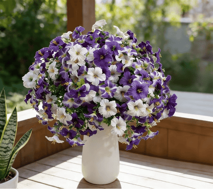 ⏰Last Day 49% OFF🌱Artificial Flowers for Outdoors, Fake Outdoor Petunias UV Resistant (Zero Pollen Allergies)