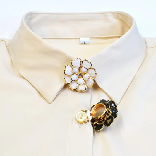 Last Day 49% OFF🔥Antique Bronze Enamel Flower Button Set🌺Subtle Detail for Shirts & Suits