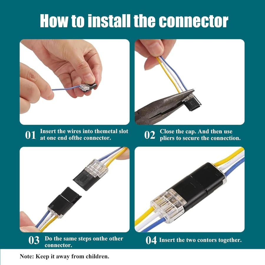 Last Day 49% OFF🔥Double-Wire Plug-in Connector Led Light Strip Connectors 2 Pin