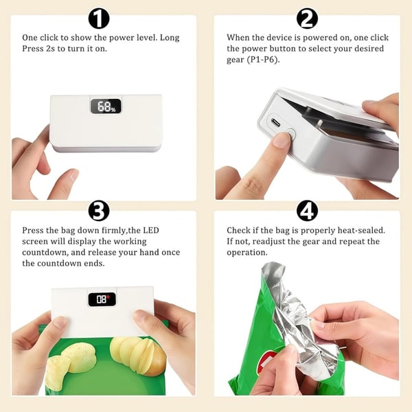 Last Day 49% OFF🔥Portable sealing machine – With Bag Cutting Function, Rechargeable