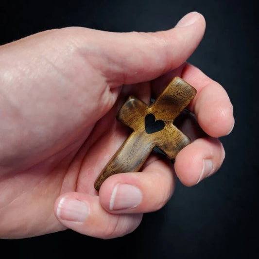 Last Day 49% OFF🔥 Handcrafted Wooden Cross My Heart with keychain