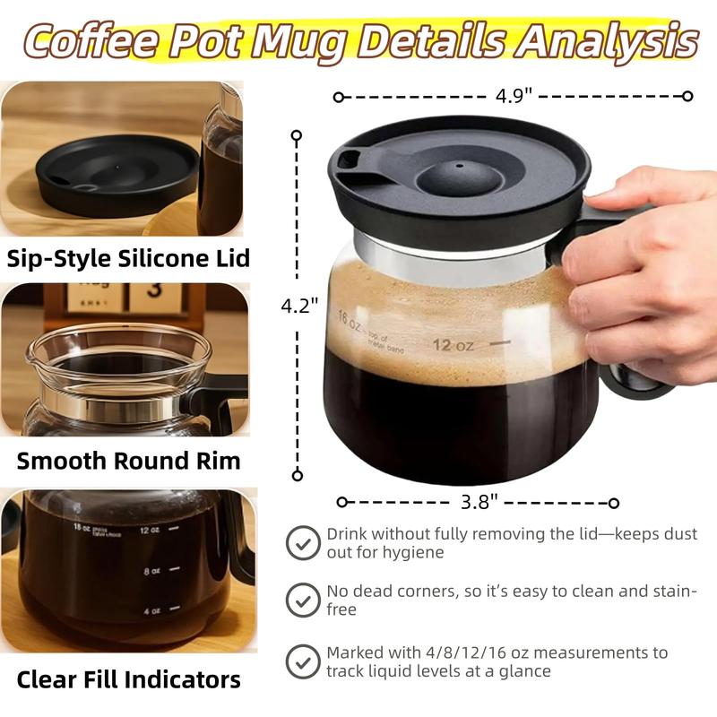 Last Day 49% OFF🔥16oz Glass Coffee Mug – Coffee Pot Style Carafe