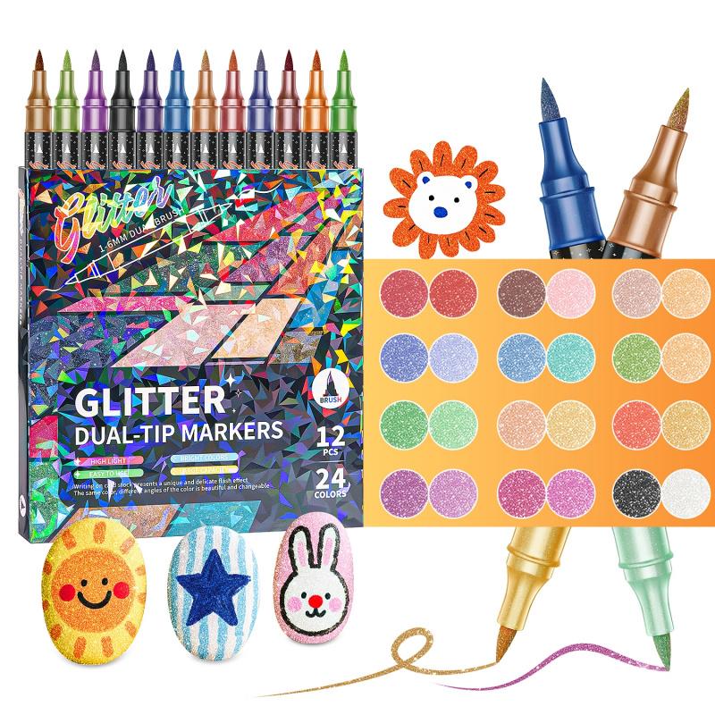 🔥Last Day Discount 49% OFF%🎨24/48/72/96 Colors Glitter Effect Brush Markers