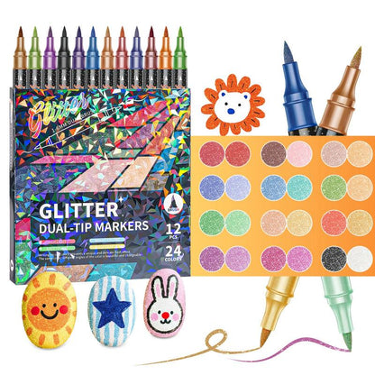 🔥Last Day Discount 49% OFF%🎨24/48/72/96 Colors Glitter Effect Brush Markers