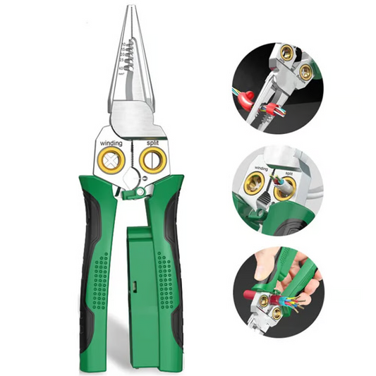 8 in 1 Wire Stripper Twister for Cutting and Pulling Wires Cable Scissors, Voltage Tester Pliers