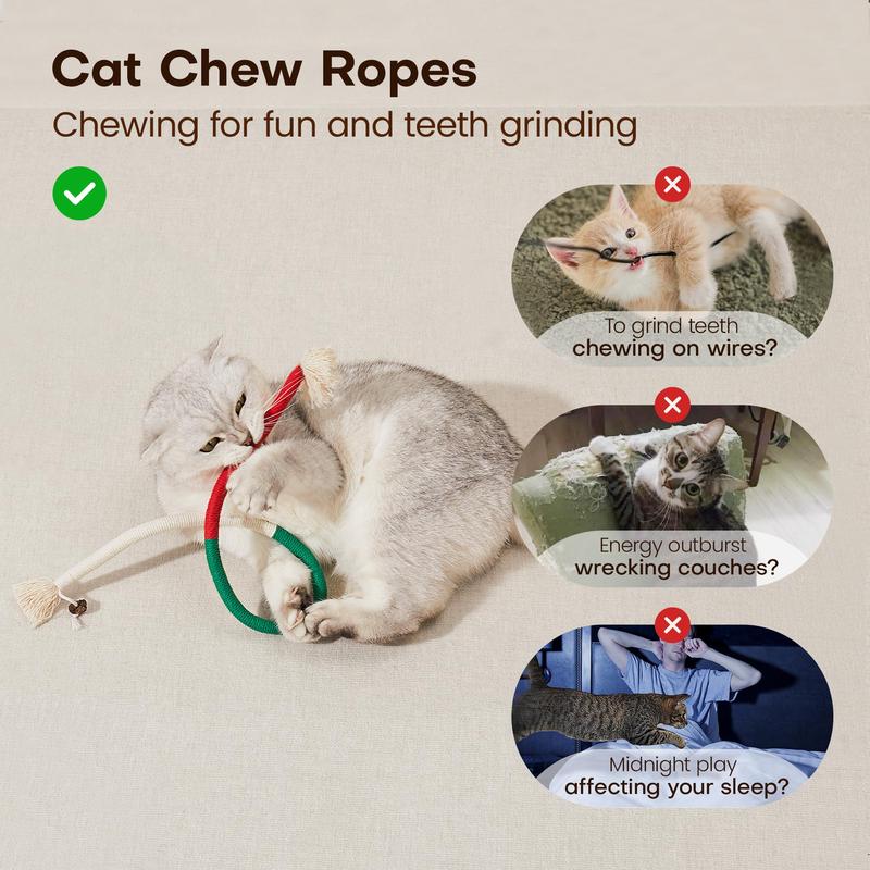 🐈Cat Toys Chew Ropes 3Pcs — Calming Interactive Kitty Toys