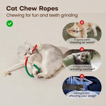 🐈Cat Toys Chew Ropes 3Pcs — Calming Interactive Kitty Toys