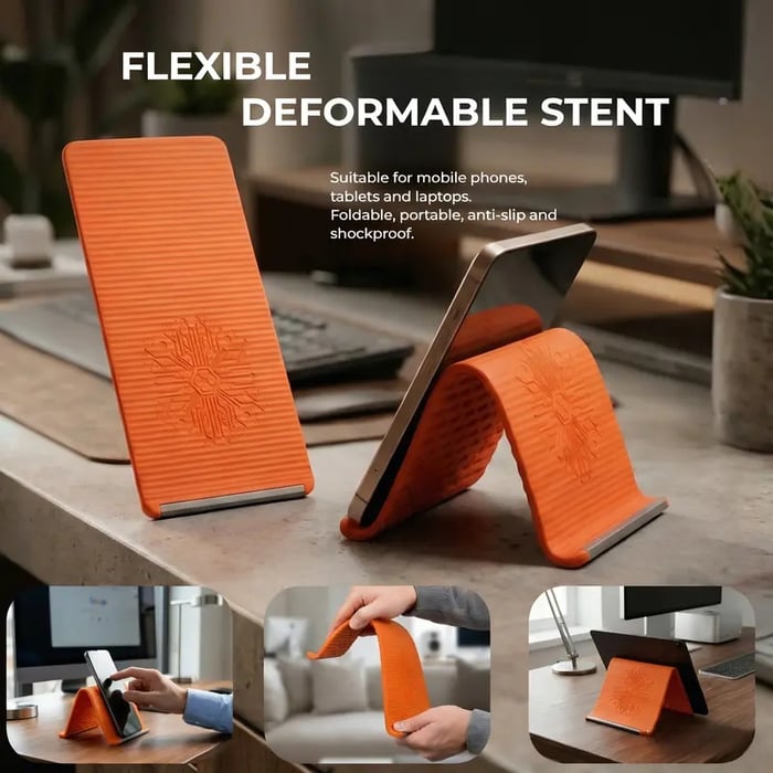 Flexible silicon Phone holder stand – Bendable Rollable Foldable Design📱✨