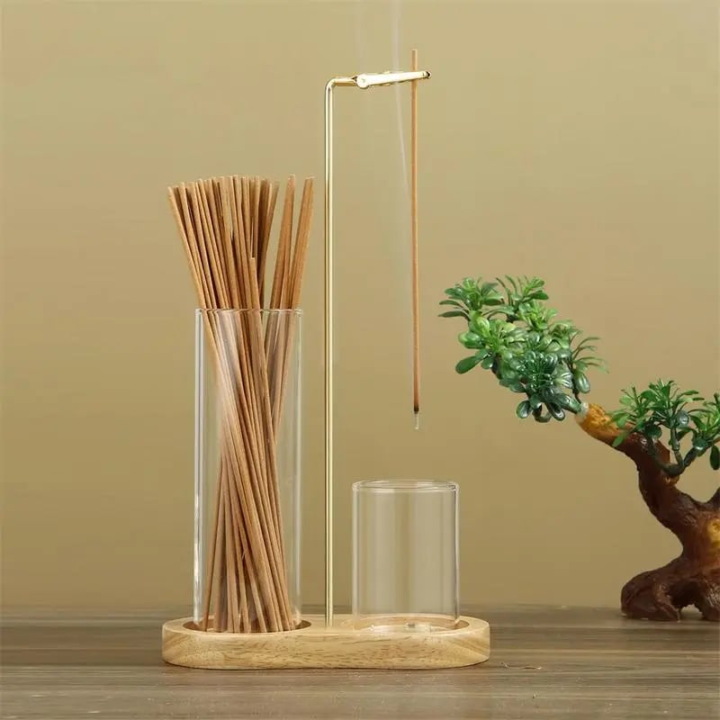 Last Day 49% OFF🔥2-in-1 Minimalist Incense & Candle Holder with Glass Ash Catcher