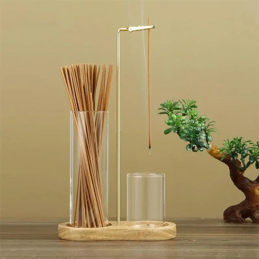 Last Day 49% OFF🔥2-in-1 Minimalist Incense & Candle Holder with Glass Ash Catcher
