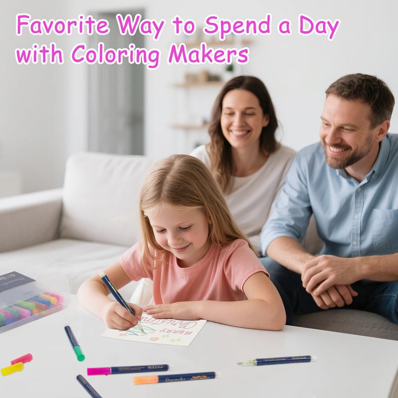 Last Day 49% OFF🔥Outline Shimmer Marker Set – Double-Line Glitter Pens🎨