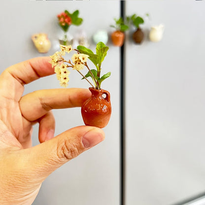 Last Day 49% OFF🔥 Cute Plant Ceramic Vase Fridge Magnets (8pcs)