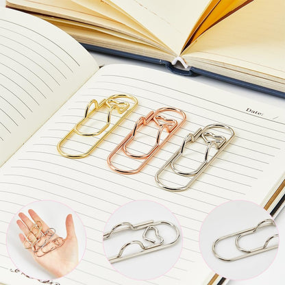 🔥6Pcs 3 Colors Heart Pen Clip-—Multifunctional Rose Gold Silver Carbon Steel Paperclip