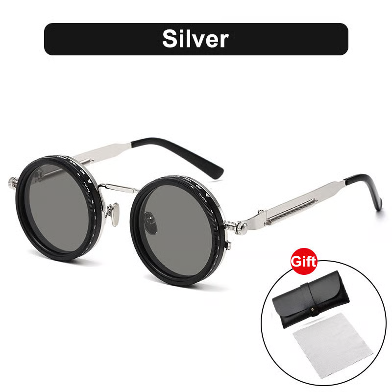 🔥Last Day 49% OFF🕶️Adjustable Tint Rounded Polarized Lenses Retro Sunglasses