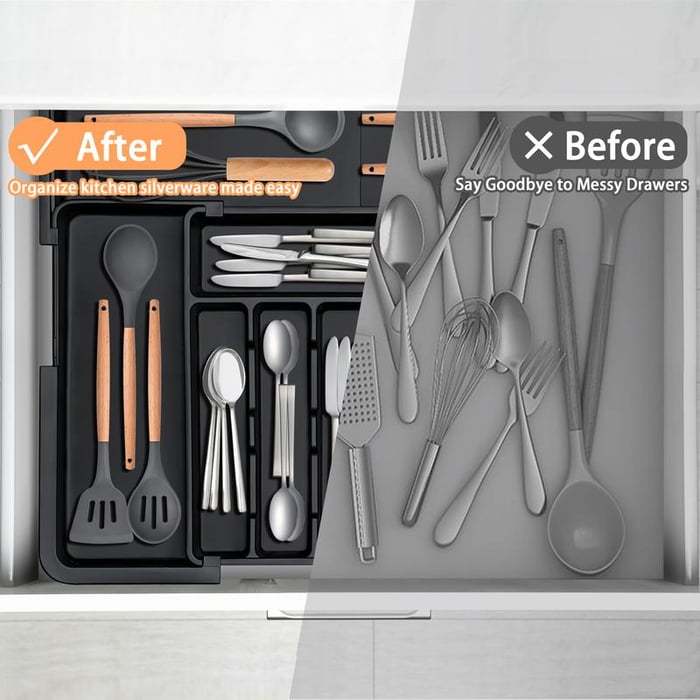 ⏰Last Day 49% OFF✨ Large Capacity Expandable Utensil Drawer Organizer