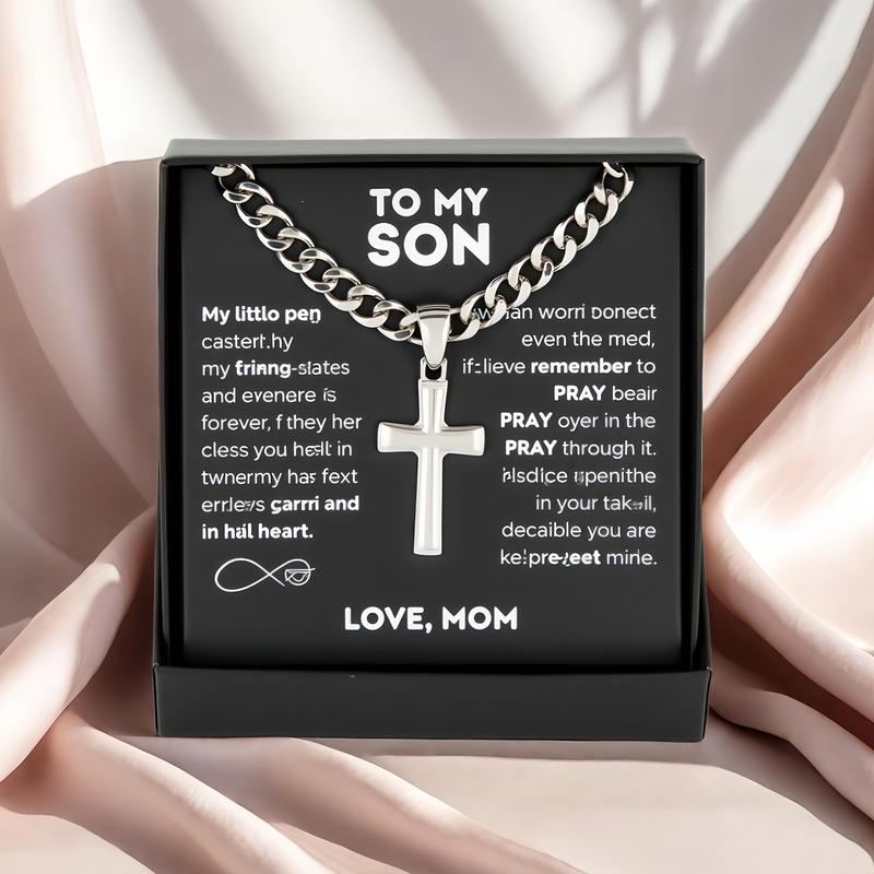 🎁“To My Son” Cross Necklace — A Meaningful Gift of Love, Faith & Protection