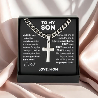 🎁“To My Son” Cross Necklace — A Meaningful Gift of Love, Faith & Protection