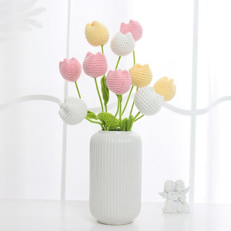 Last Day 49% OFF🌷🌷Hand-crocheted Tulip Bouquets—Symbolize Everlasting Love💖