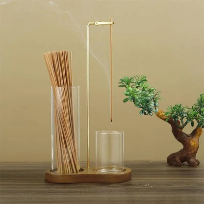 Last Day 49% OFF🔥2-in-1 Minimalist Incense & Candle Holder with Glass Ash Catcher