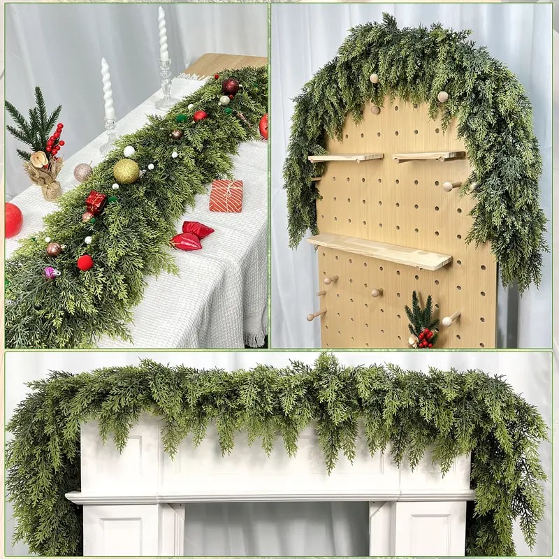 💖Last Day 49% OFF — Green Artificial Green Leaves Pine Tree Garland🌲