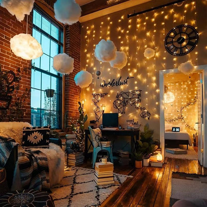 Last Day 49% OFF -💡300 LED Curtain Fairy Lights – Instantly Brighten Any Space ✨