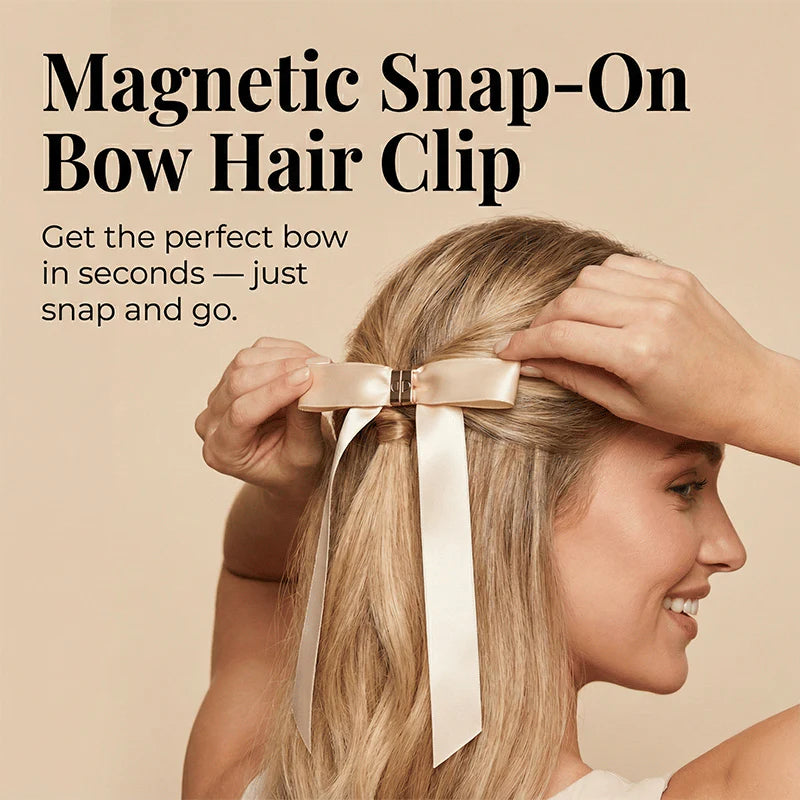Last Day 49% OFF 🎀 The "Instant Elegant": Magnetic Snap-On Bow Hair Clip