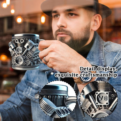🔥Handcrafted 3D Coffee Cup – Inspired by V8 & V6 Engines