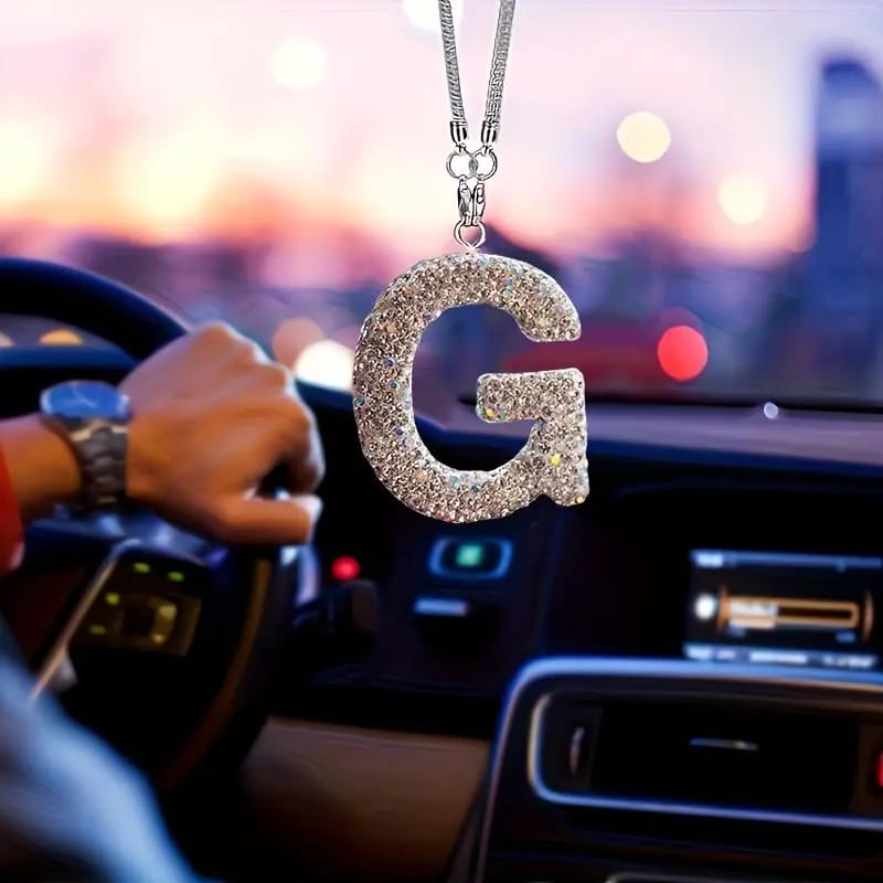 🎁The Most Romantic Gift of 2026 ✨Rhinestone Letter Design Car Pendant