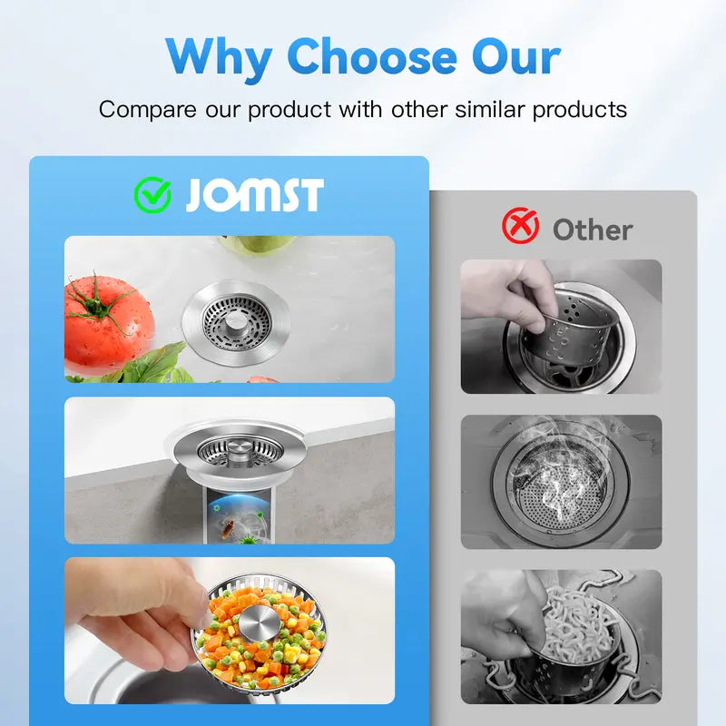 Upgraded 3 in 1 Kitchen Sink Drain Strainer