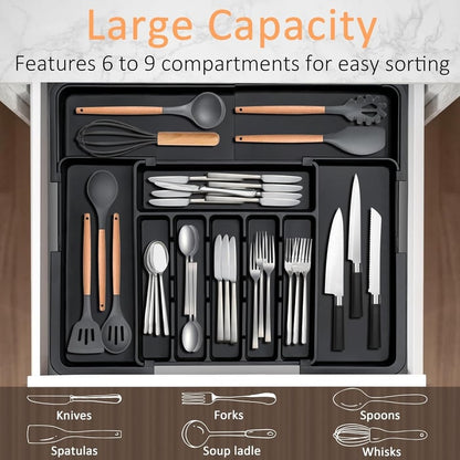 ⏰Last Day 49% OFF✨ Large Capacity Expandable Utensil Drawer Organizer