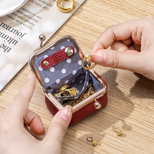 Last Day 49% OFF🔥 Mini Leather Jewelry Organizer for Travel – Small, Elegant & Secure