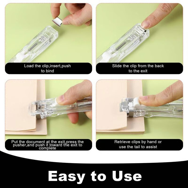 LAST DAY 49% OFF🔥 Portable Binder Clip Stapler- Includes 50 reusable clips