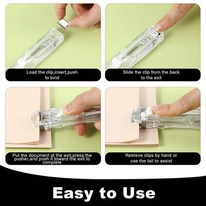LAST DAY 49% OFF🔥 Portable Binder Clip Stapler- Includes 50 reusable clips