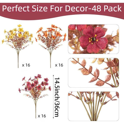 Artificial Outdoor Sunset Mums Flowers - UV resistant, Waterproof, Windproof