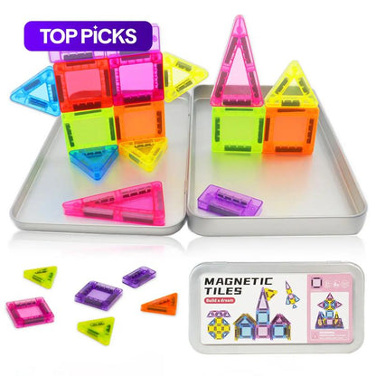 Last Day 49% OFF🔥Mini Magnetic Tile Toys with Iron Box