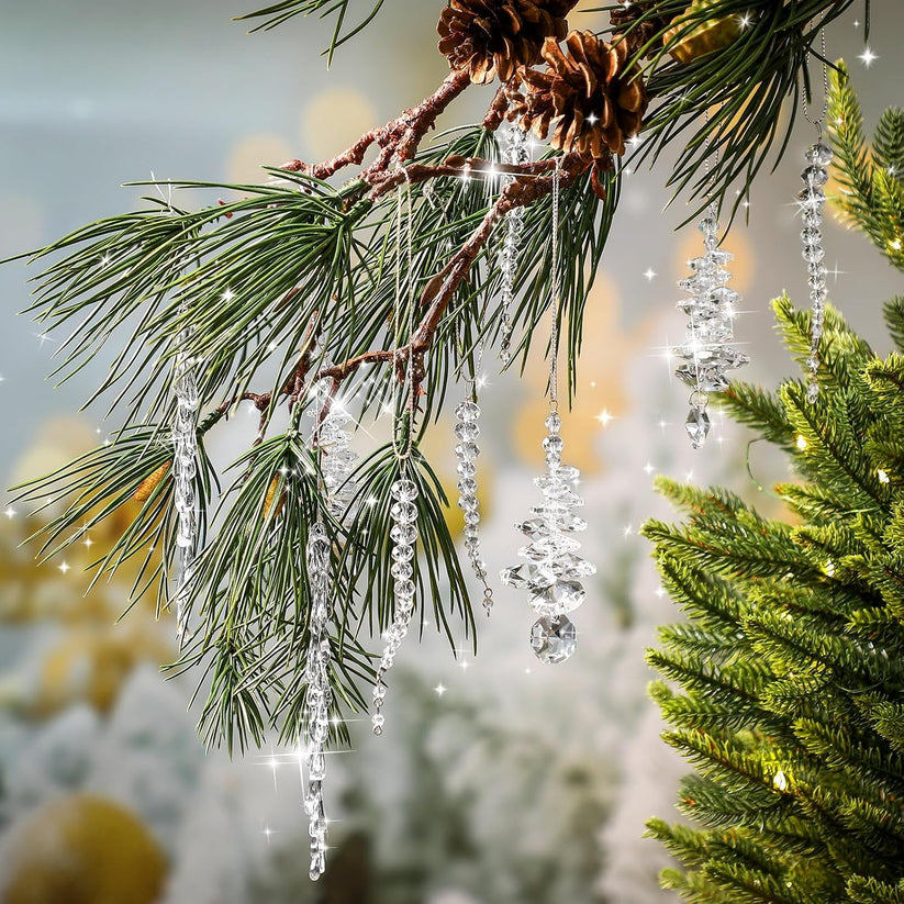 Last Day 49% OFF🔥24 Pcs Crystal Icicle Christmas Tree Ornaments(3 Styles Christmas Icicles)