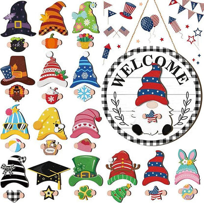 ✨Magnetic Interchangeable Gnome Holiday Door Signs🎅