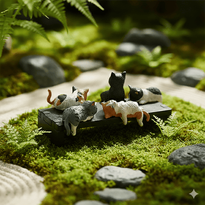 LAST DAY 49% OFF✨😺5-Piece Mini Resin Cat Figurines - Cute Cartoon Desk Decor