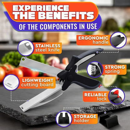 Last Day 49% OFF🔥Multifunctional Vegetable Scissors | 2-in-1 Cutting Board Scissors