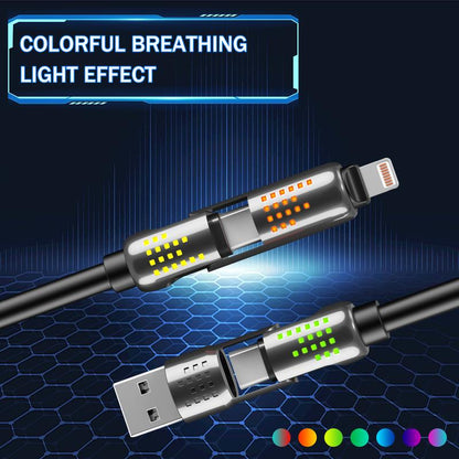 ⚡MAX 240W 4-in-1 Fast Charging Cable – One Cable for All Devices