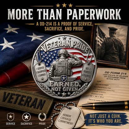 🇺🇸 DD-214 Veteran Pride Coin – Part of America’s 250-Year Story