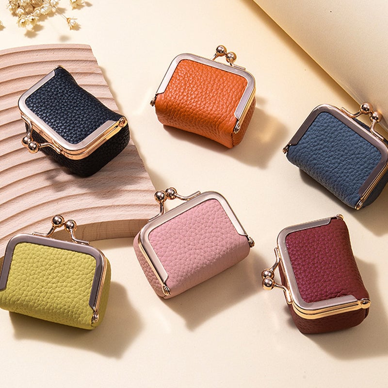 Six colorful mini genuine leather jewelry boxes