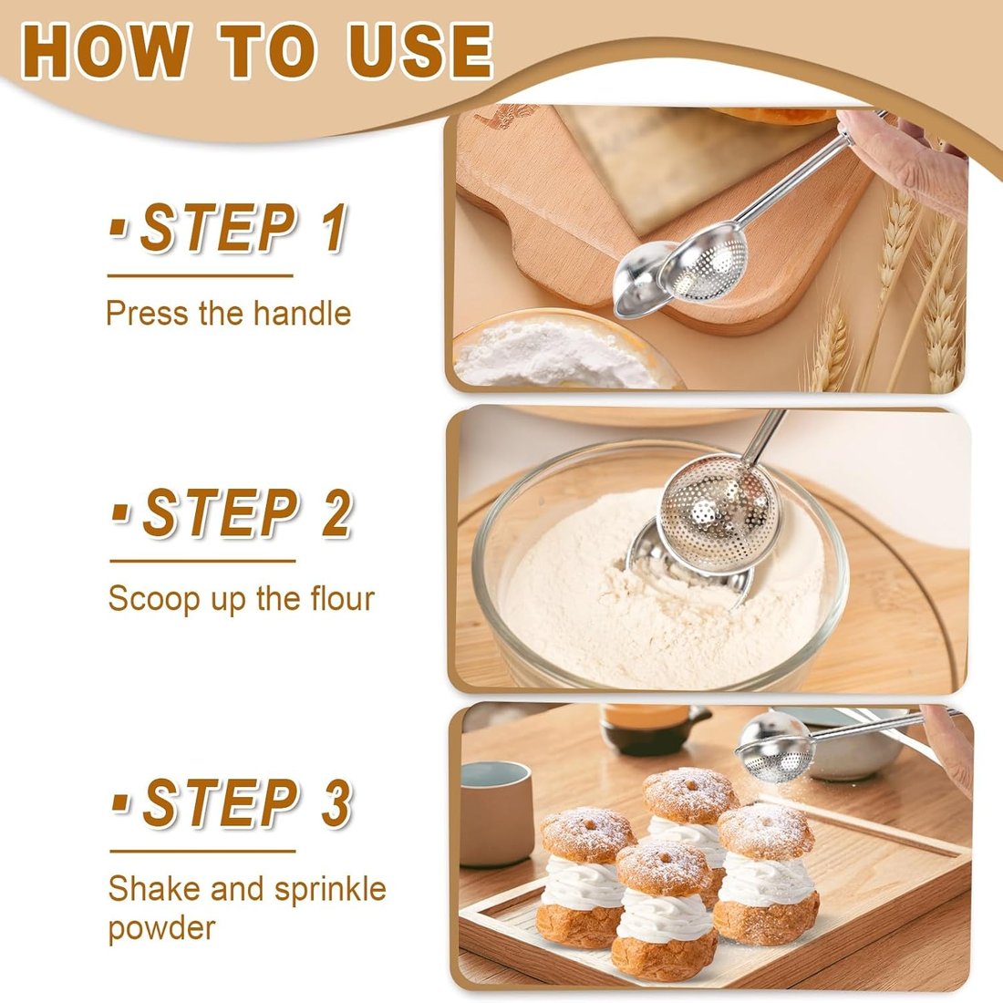 🔥Hot for the Holidays-Multifunctional Stainless Steel Powder Sifter