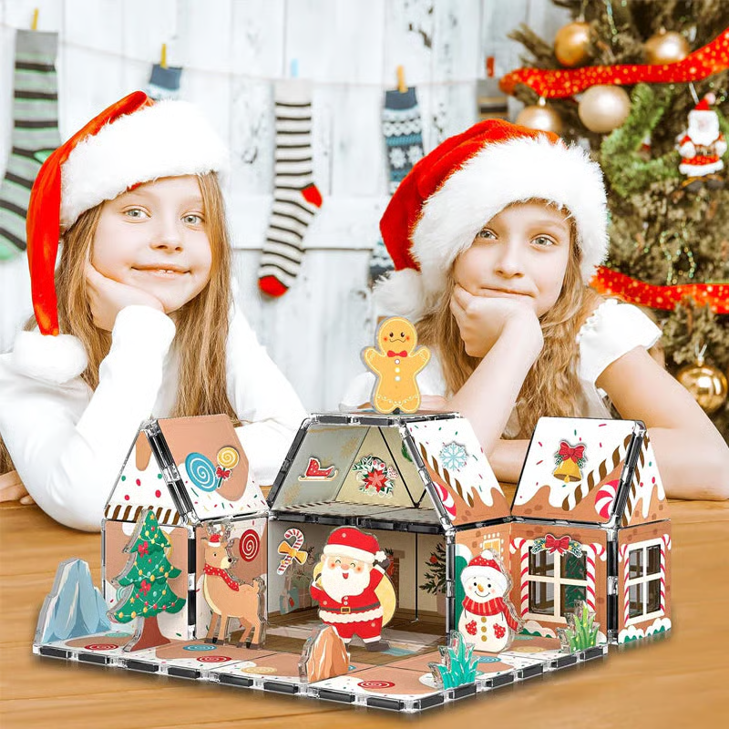 💥Limited time order！🎄Magnetic Gingerbread House Building Set🎁