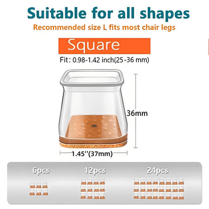 LAST DAY 49% OFF 🔥Square Chair Leg Protectors✔️ - Fits All Shape Chair Mat for Wood and Tile Floors🪑