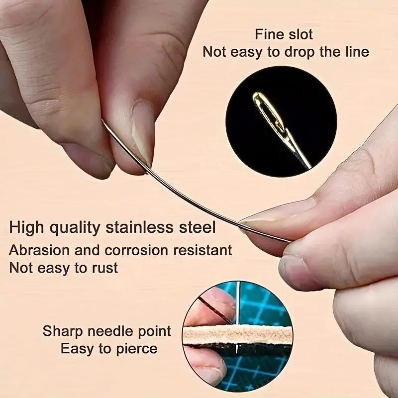30 Hand Sewing Pointed Needles with Wooden Needle Case