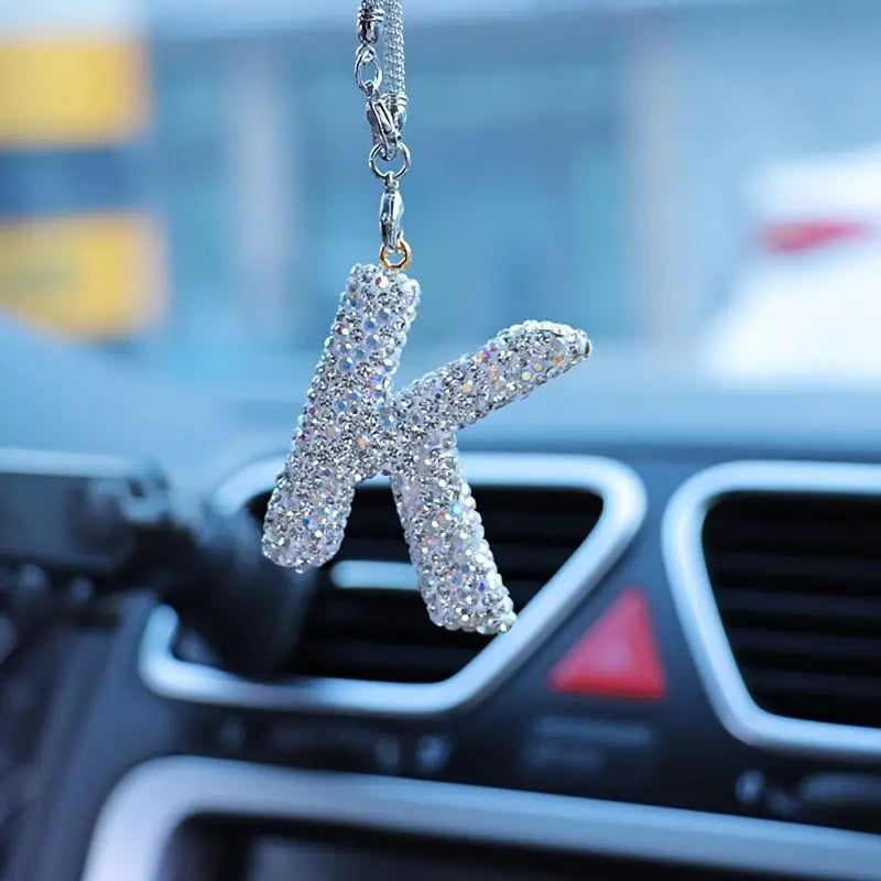 🎁The Most Romantic Gift of 2026 ✨Rhinestone Letter Design Car Pendant