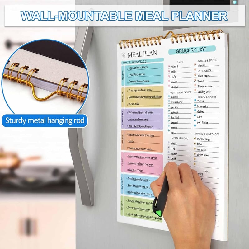 Last Day 49% OFF🔥Meal Planning Pad – Weekly Wall-Mounted Food Planner